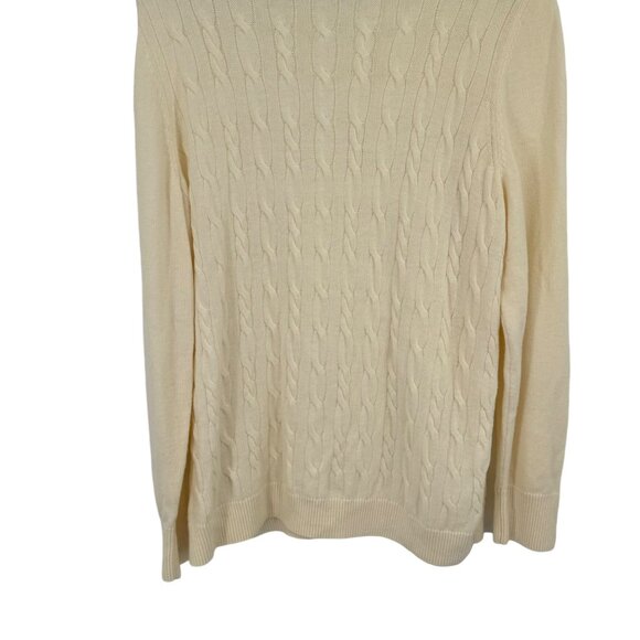 Talbots Womans size 2X plus ivory Cable Knit Sweater wool blend crew neck - Picture 10 of 10